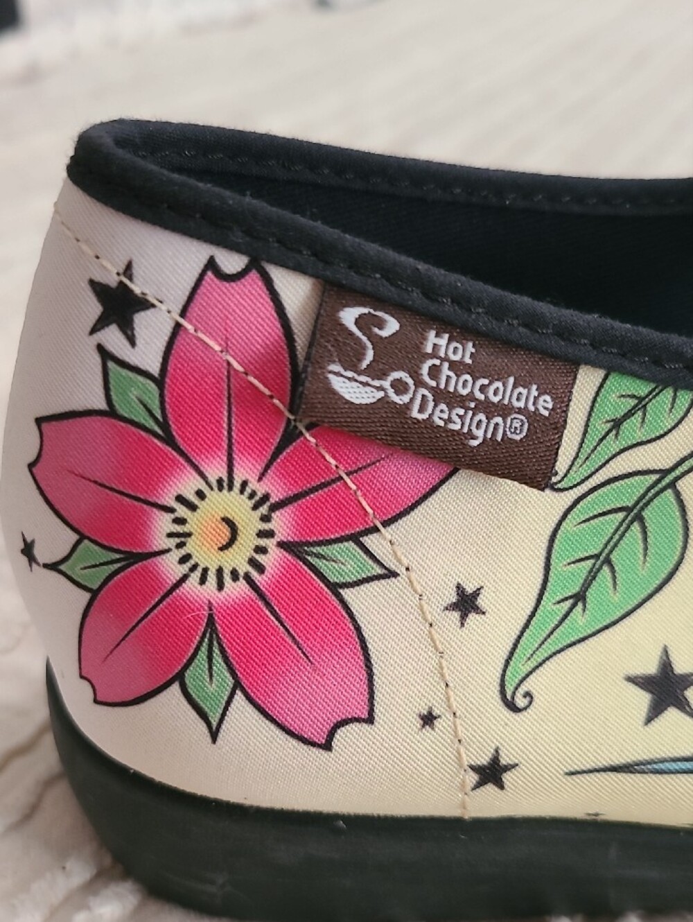 Chocolate Cream Multi Tattoo-Print Mary Jane Flats - Picture 3 of 7